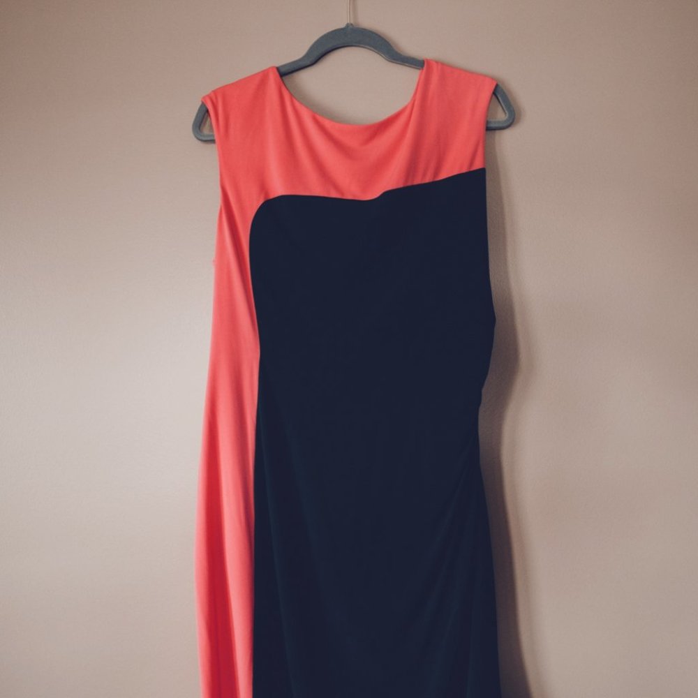 Pink & Navy A-Line Dress